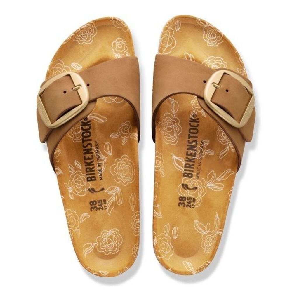 Birkenstock Women's Madrid Big Buckle Suede Sandals Mink NWOB EU 39 NARROW - Picture 9 of 10
